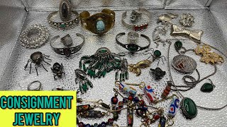 A Variety of Vintage Costume & Sterling Stone Jewelry! Consignment Unboxing!