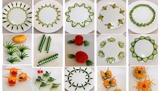 20 Fruit plate decoration - Fruit Vegetable Carving Garnish \& Cutting Tricks