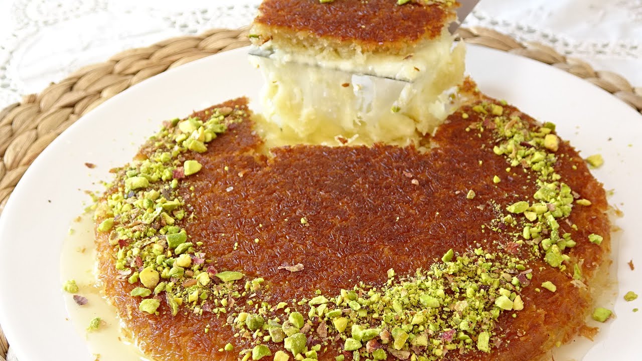 أسهل طريقة لتحضير كنافة بالجبنة في ربع ساعة أطيب كنافة😋