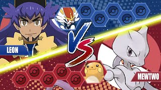 Pokemon Battle Alternate World: Leon Vs Mewtwo (Mewtwo Become Champion)