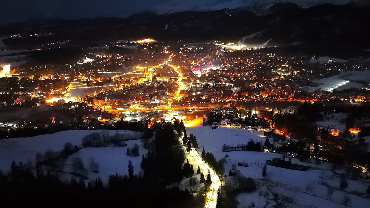 ZAKOPANE PO ZMROKU Z LOTU PTAKA | ZIMA 2025 [4K]