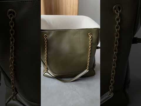 Сумка женская Jamie Shopping Leather Tote Bag Light Musk, видео 1