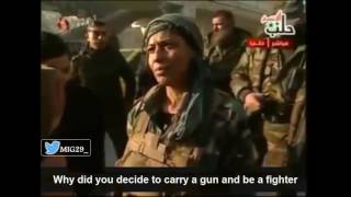 A Syrian Woman is a commander of one group of SAA Tiger Forces (Aleppo December 2016)