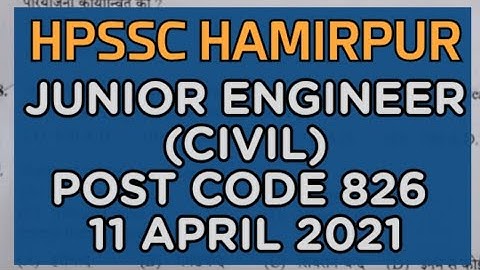 HPSSC Hamirpur JE Civil post code 826 Exam held on 11 April 2021|| HP GK for upcoming exams #hpgk