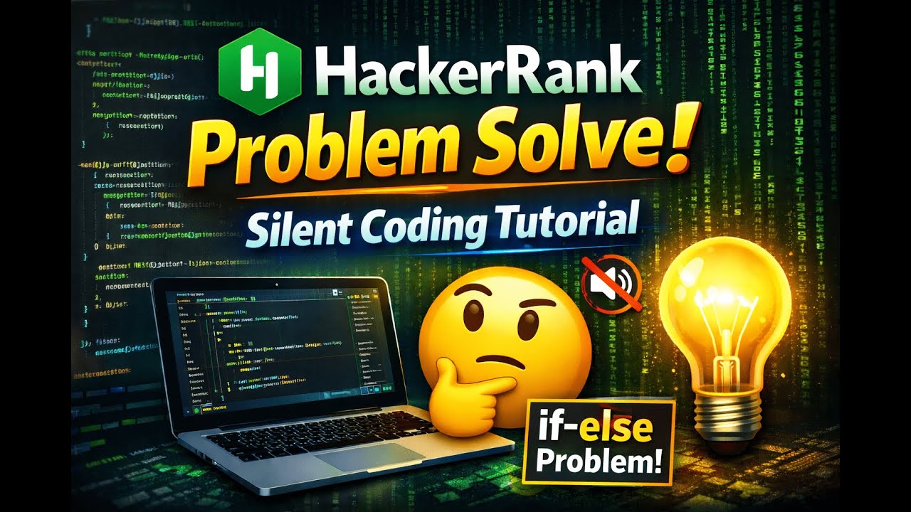 HackerRank If-Else Problem Solve | Silent Coding Tutorial - YouTube