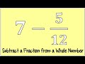 Subtracting Fractions from Whole Numbers Quiz