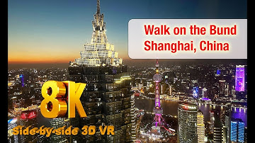 【180° VR】Shanghai Bund Night Walk 🇨🇳 | Historical Buildigs & Pudong Towers | 8K VR Walking Tour 2025