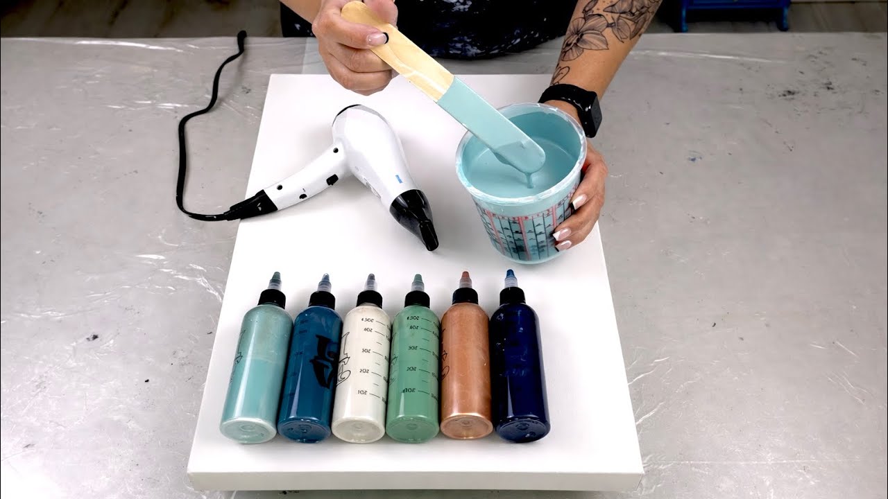 # 836 - НОВИНКА! Неожиданный результат смешения цветов! Эпичная техника заливки в стиле флюид-арт.