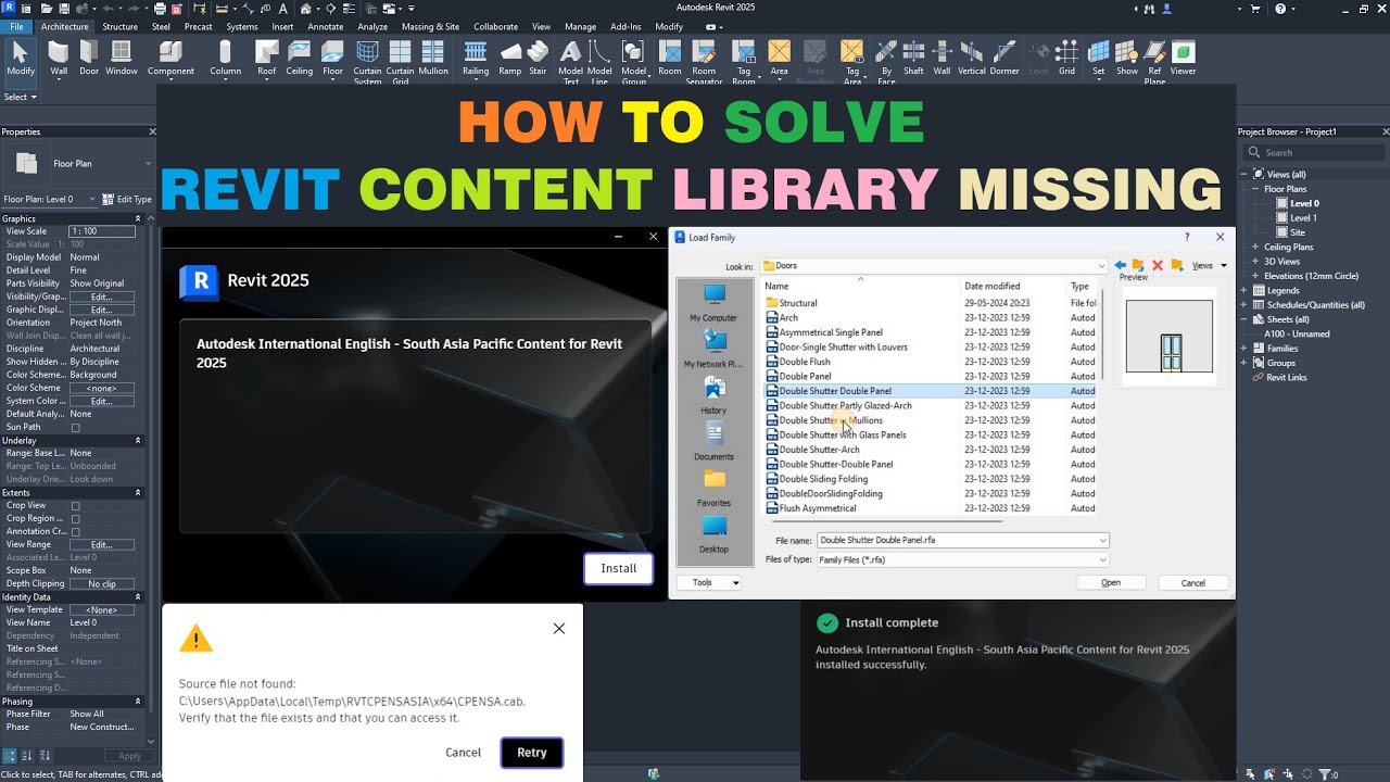 Revit Content Library missing - YouTube
