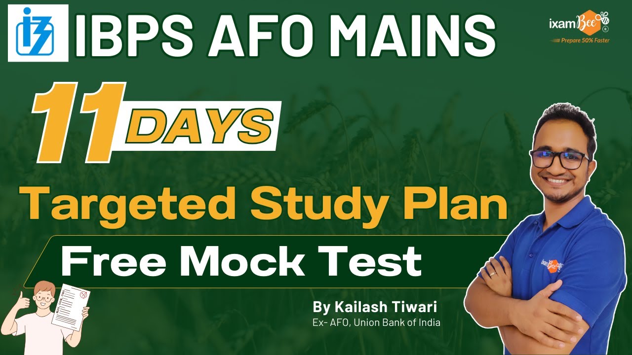 IBPS AFO Mains 2023 || 11Days Targeted Study Plan || Mains Free Mock ...