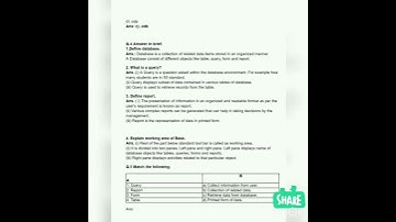 class 12 IT chapter 5 database concepts using livre office base question and answer
