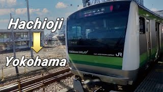 【The front view of JR Yokohama Line /《Rapid/快速》JR横浜線前面展望】Hachioji → Yokohama/八王子 → 横浜《60fps》