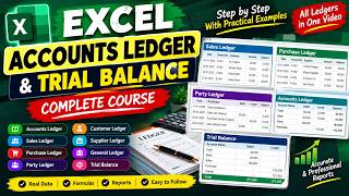 Excel Accounting Ledger & Trial Balance | Sales, Purchase & Party Ledger | Complete Course