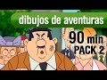 Dibujos aventuras niños 5-9 años, Video dibujos 90 min.