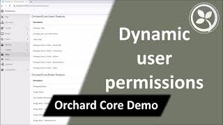 Dynamic user permissions - Orchard Core Demo