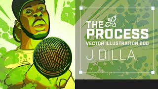 the Process - An Affinity Designer vector portrait of J Dilla in 8 mins