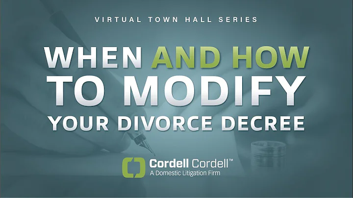 When and How to Modify Your Divorce Decree