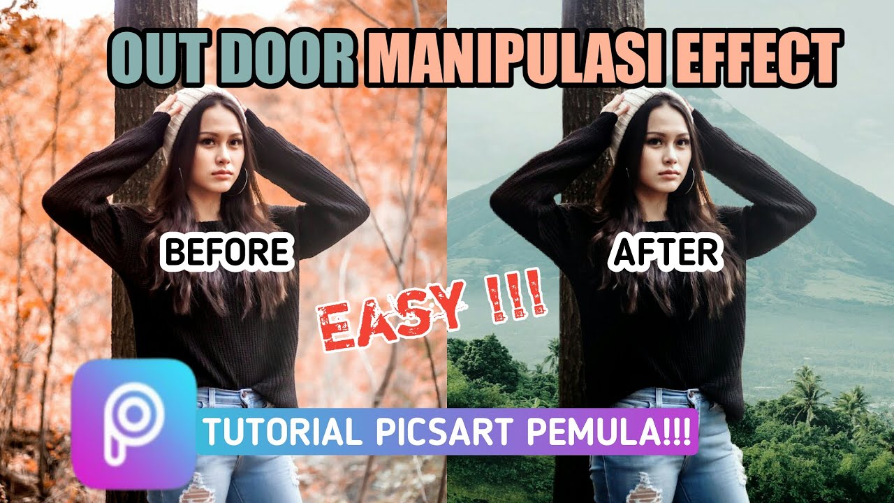 Tutorial Picsart Cara Edit Manipulasi Effect Outdoor - YouTube