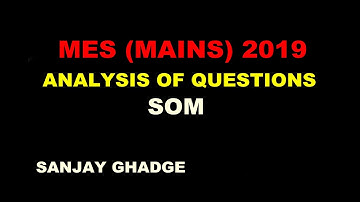 MES(mains) 2019- Analysis of SOM questions