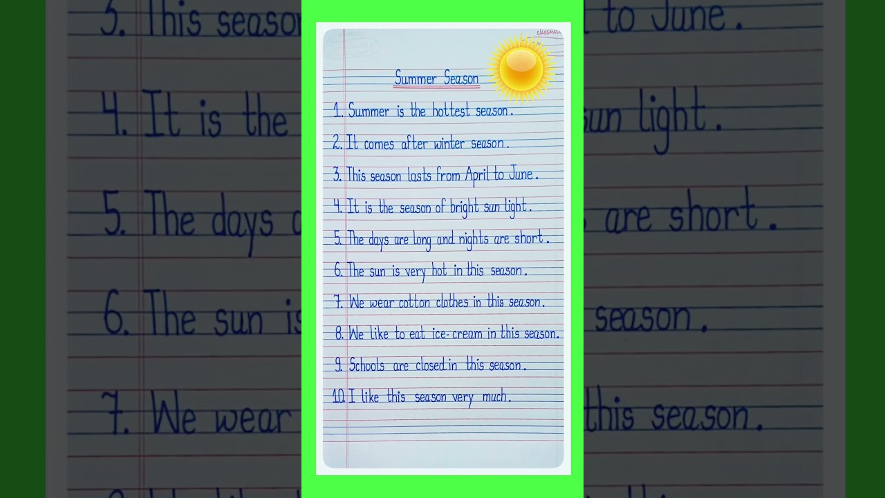 10 Lines On Summer Season In English Essay
