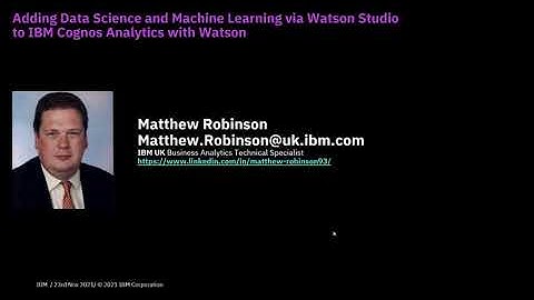 Cognos Analytics with Watson Studio