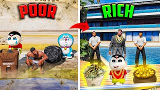 Franklin Shin Chan & Doraemon Poor😥 Life to Rich Life | Shin Chan Earns 1000000$💸 and Super Cars🚗