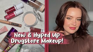 Trying NEW \& HYPED UP Drugstore Makeup | Julia Adams