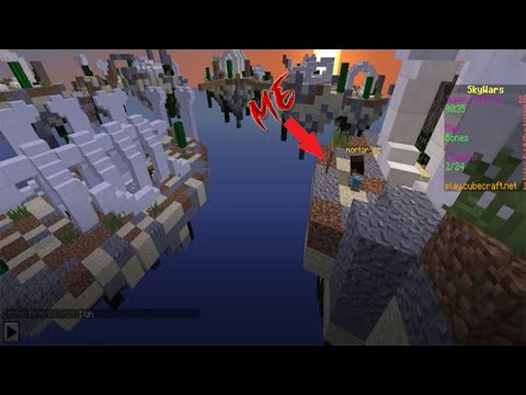 Using cursed minecraft skin and afk challenge to win:Minecraft skywars