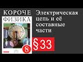 Физика 8 класс. §33 Электрическая цепь и её составные части