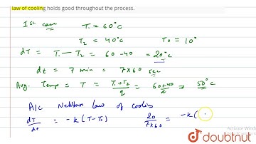 A body cools in 7 minutes from `60^(@)C` to `40^(@)C`. What will be its temperature after the next