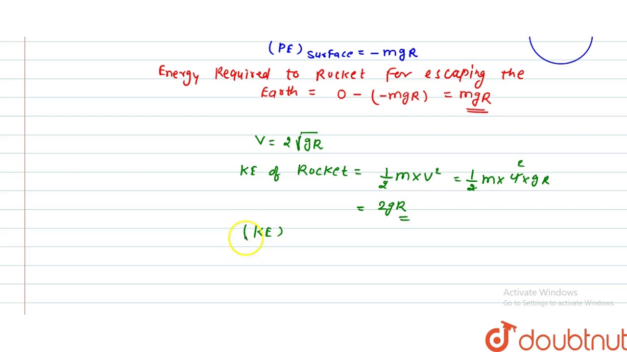 A rocket is fired with a speed, `v=2sqrt(gR)`, near the earth\'s surface and directed upwards