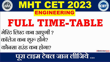 MHT CET 2023: BE B.TECH ENGINEERING: FULL TIME TABLE | ENGINEERING ADMISSION ACTIVITY SCHEDULE 2023