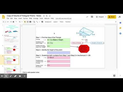 Volume of Triangular Prisms - Notes - YouTube