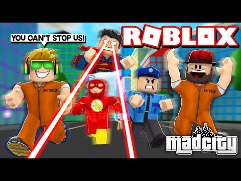 Blox4fun Superhero Squad In Roblox Mad City Catching All The Criminals Youtube - roblox mad city blox4fun