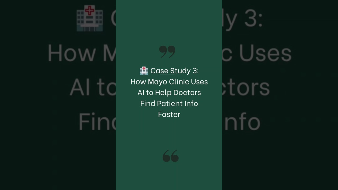 #AI case study 3 : #data #issue solved by #mayo #aicasestudy #casestudy #ai #aishorts #trending