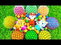 Oddly Satisfying Video | Slime Glitter Balls Bathtub Full of Candy Mixing With Paw Patrol Toys ASMR