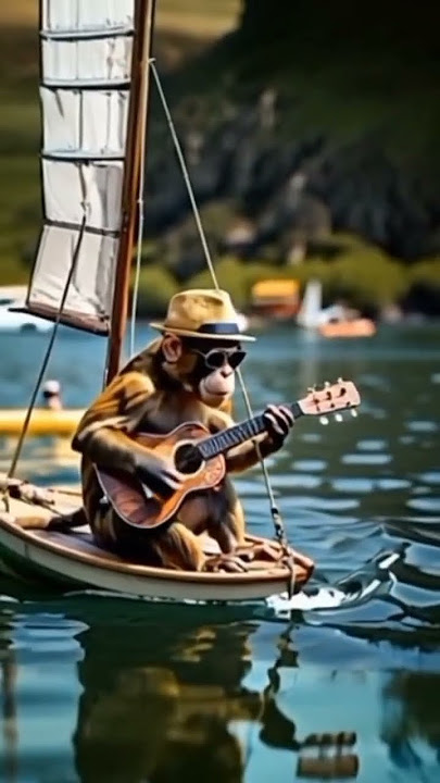 monyet viral main gitar di atas perahu #guitar #alatmusiksiter #alatmusik #gitar #guitarcover