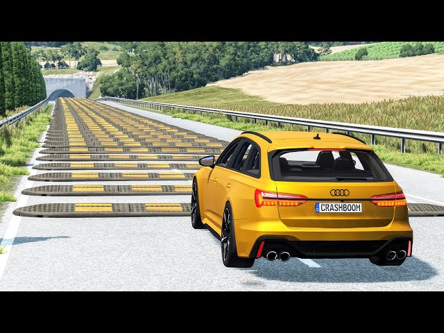 Cars vs 100 Speed Bumps #1 – BeamNG Drive | CrashBoomPunk class=