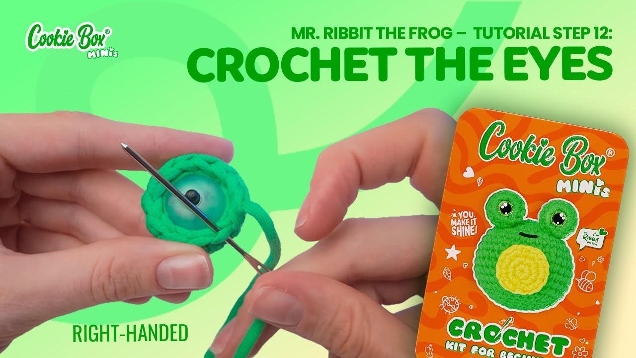 Mr. Ribbit the Frog - Tutorial Step 12: Crochet the Eyes (Right