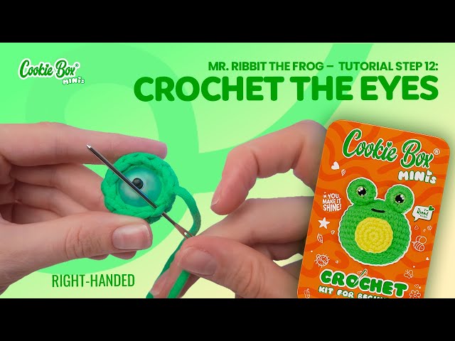 Mr. Ribbit the Frog - Tutorial Step 12: Crochet the Eyes (Right