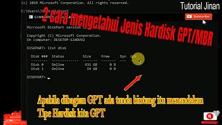 cara cek jenis Tipe partisi hardisk GPT/MBR tanpa software_Tutorial Jinan