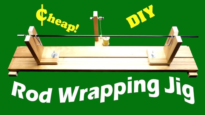 Homemade scrap wood fishing rod whipping jig 