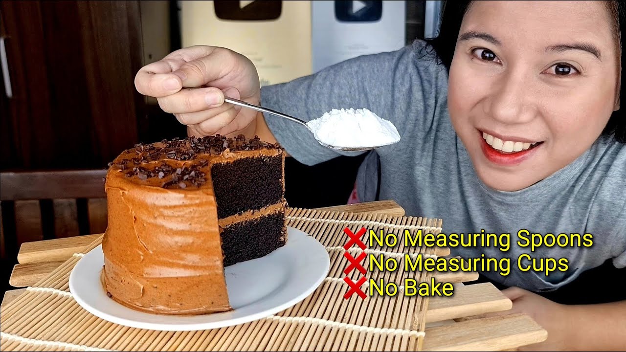 Isang Kutsara Lang Ang Kailangan Sa Paggawa Ng Moist Chocolate Cake! At No Bake Pa Ang Recipe!