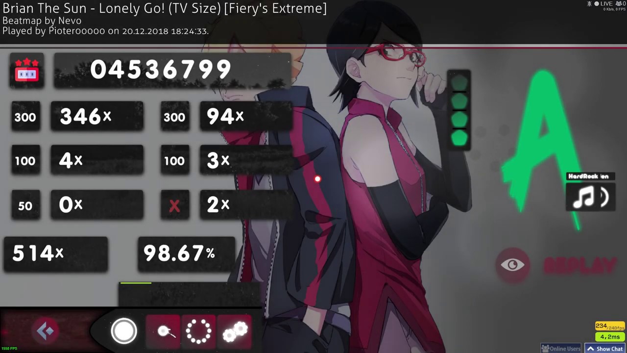 osu! | Brian The Sun - Lonely Go! (TV Size) [Fiery's Extreme] +HDHR ...