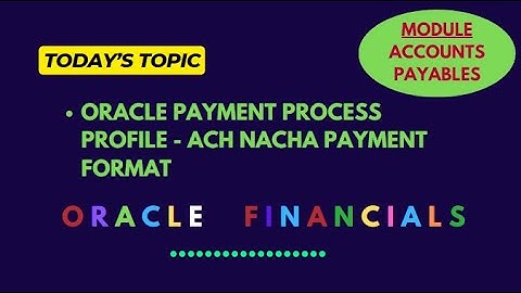 Oracle Payment Process Profile #oracle #oracleerp #oraclefinance