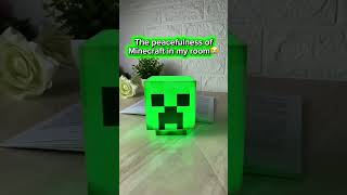 The peacefulness of Minecraft in my room☺️#minecraft #minecraftfans #lanterns #lamp #fyp