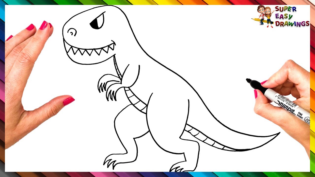 How To Draw A Dinosaur Step By Step 🦖 Dinosaur Drawing Easy - Youtube