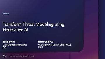 AWS re:Inforce 2025 - Transform threat modeling using generative AI (APS222)