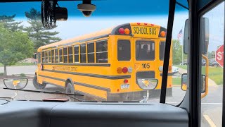 Front seat driving in a 2023 IC CE school bus with EXHAUST BRAKE action