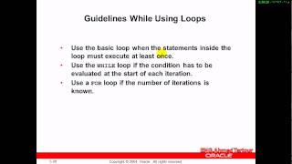 Information PL/SQL Course - Lecture 6 - Loops Update